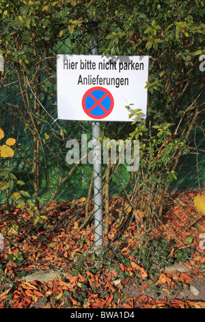 inofficial German traffic sign for ' No Parking'. Photo by Willy Matheisl Stock Photo