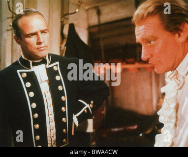 MUTINY ON THE BOUNTY  1962 MGM film with Marlon Brando at left and Trevor Howard Stock Photo