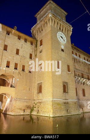 Castle Estense, Ferrara, nightime Stock Photo