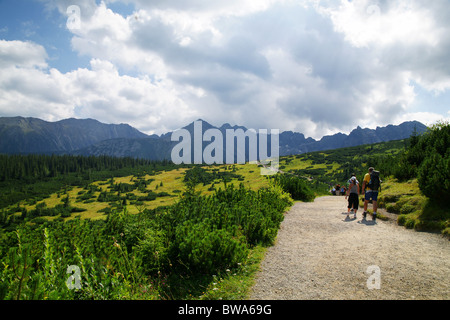 Mountain hiking trail in the Polish Tatra mountains Stock Photo