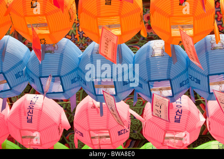 Colorful lanterns at Jogyesa Buddhist temple, Seoul, South Korea Stock Photo