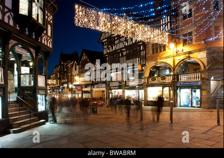 Bridge Steet at Christmas Chester Cheshire Stock Photo