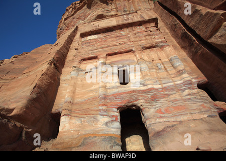 The silk tomb of the royal tombs Petra, Jordan Stock Photo