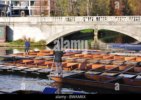 Punts on River Cam, Cambridge, Cambridgeshire, England, United Kingdom Stock Photo