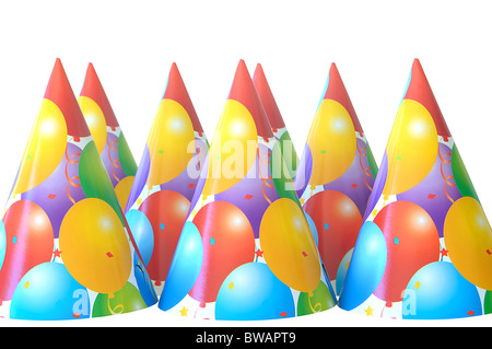 group of party hats isolated on white / cut out Stock Photo