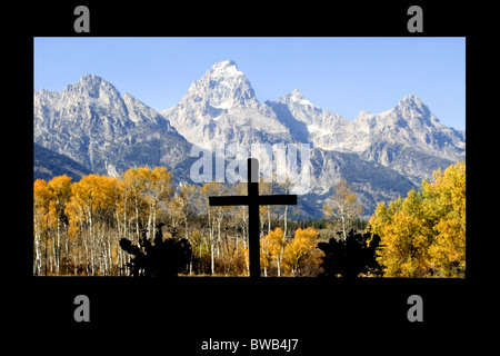 View through window of Chapel of the Transfiguration Stock Photo