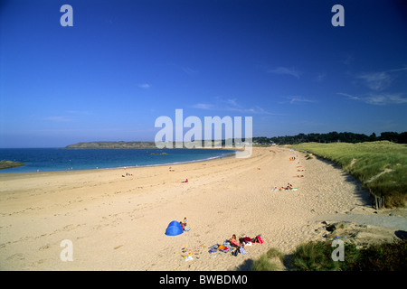 France, Brittany (Bretagne), Saint Malo, Dunes de Chevrets beach Stock Photo