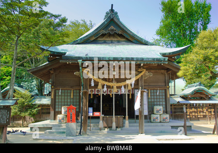 Iminomiya jinja, a traditional Shinto shrine in the Chofu area of Shimonoseki, Japan Stock Photo