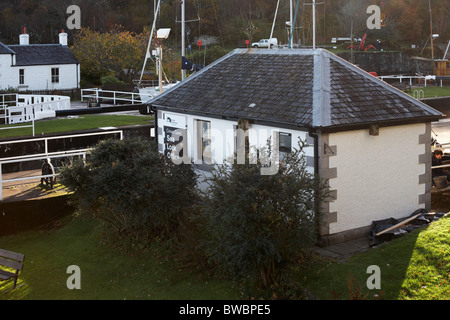 Crinan Canal sea lock office. Crinan, Argyll and Bute. Scotland. UK Stock Photo