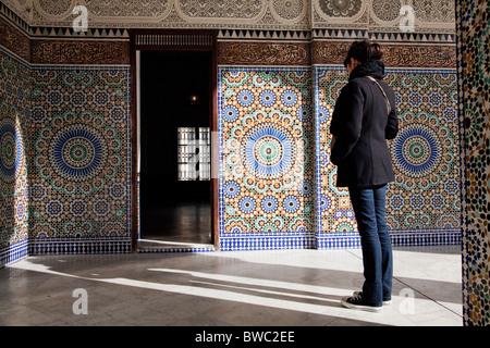 Grande Mosquée de Paris 'Great Mosque of Paris' in the 5th arrondissement of Paris, Ille de France, image taken Autumn 2010 Stock Photo