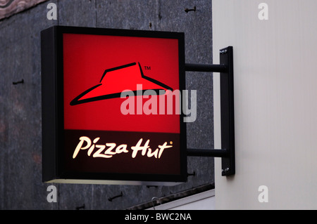 Pizza Hut Sign Logo, London, England, UK Stock Photo