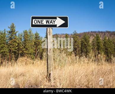 One Way sign Stock Photo