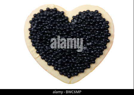 object on white - Magnet with black caviar Stock Photo