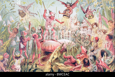 The fairies' song in Midsummer Night's Dream, Act II, Scene II by William Shakespeare. Stock Photo