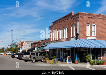 Market Street in downtown Apalachicola, Gulf Coast, Florida, USA Stock Photo