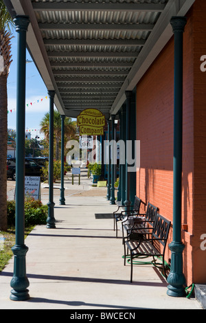 Shops on Ave D in downtown Apalachicola, Gulf Coast, Florida, USA Stock Photo