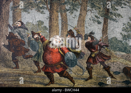 Henry Prince of Wales speaks in King Henry IV Part One, Act IV, Scene II, by William Shakespeare. Stock Photo