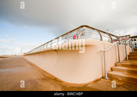 The new sea wall in Blackpool to protect against sea level rise, Blackpool, Lancashire, UK. Stock Photo