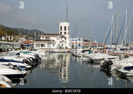 Port d' Aigualdoc Marina at  Sitges - in Spain Stock Photo