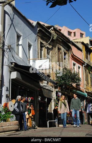 ISTANBUL, TURKEY. A street scene in the Galata district of Beyoglu. 2010. Stock Photo