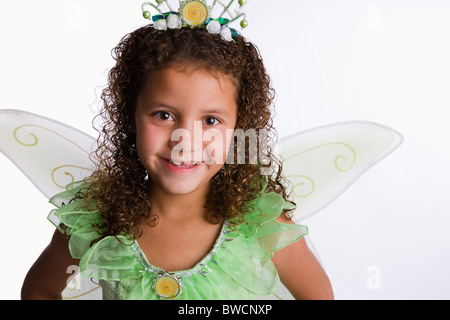 USA, Illinois, Metamora, Portrait of girl (8-9) in fairy costume Stock Photo