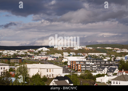 View over Hafnarfjordur, Greater Reykjavik Area, Iceland Stock Photo