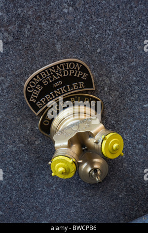 Detail of a New York City fire standpipe Stock Photo