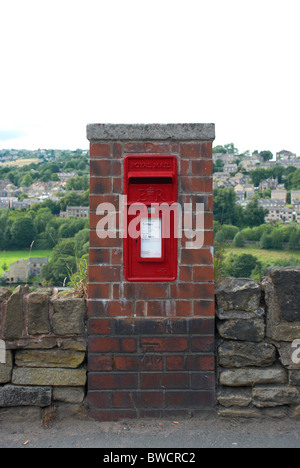 Rural letter box in Huddersfield. Stock Photo