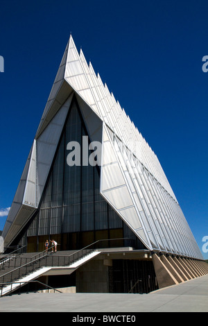 The Cadet Chapel at the Air Force Academy in Colorado Springs, Colorado, USA. Stock Photo