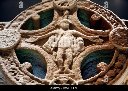 High Cross (9 century), Museum, Clonmacnoise, Offaly county, Ireland Stock Photo