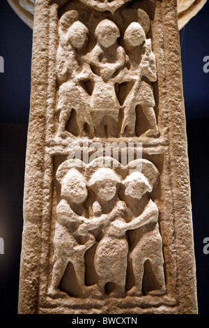 High Cross (9 century), Museum, Clonmacnoise, Offaly county, Ireland Stock Photo