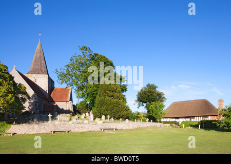 Alfriston church and Clergy House; Alfriston; East Sussex; England, Great Britain Stock Photo