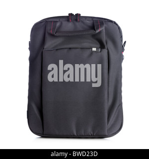 black netbook bag isolated on white background Stock Photo