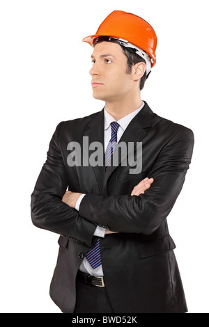 A construction engineer in a suit looking Stock Photo