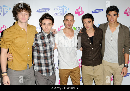 Jay McGuinness, Nathan Sykes, Max George, Tom Parker and Siva Kaneswaran of The Wanted attends the T4 Stars of 2010. Stock Photo