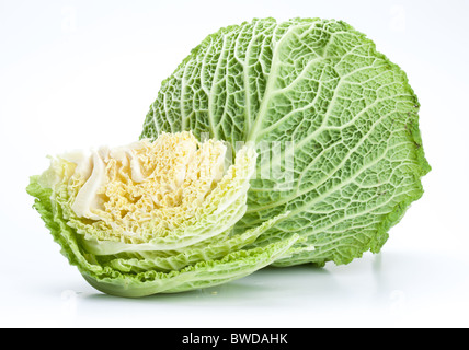 Photo of fresh cabbage on a white background Stock Photo