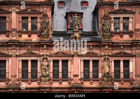 Ornate facade, Heidelberg Castle, Germany Stock Photo