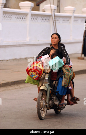 Street scene Luang Prabang, Laos. Stock Photo