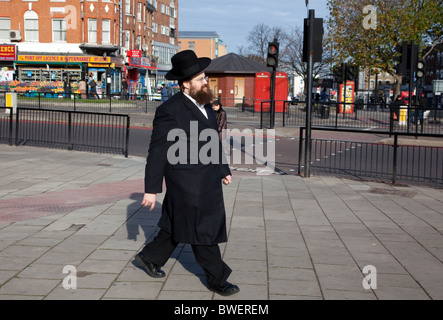 Orthodox Jewish man in Stamford Hill, North London Stock Photo