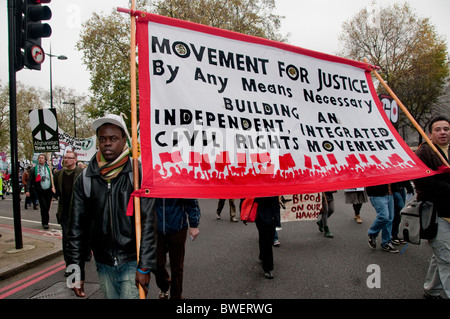 Civil rights banner at Stop the War  March through central London November 20thn 2010 Stock Photo