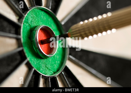 dart in dartboard bullseye Stock Photo