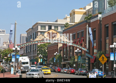 Historic Heart of Downtown San Diego; Gaslamp Quarter Stock Photo