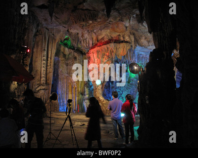 Reed Flute Cave in Guilin, Guanxi Province, CHINA. Stock Photo