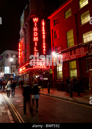 The Windmill Theatre, Soho, London on a night in November Stock Photo