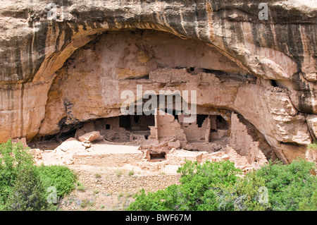 Oak Tree House, a cliff dwelling of the Ancestral Puebloans American Indians, about 1250 years old, Mesa Verde National Park Stock Photo