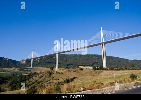 Millau viaduct the tallest bridge in the world, Millau, Southern France JPH0277 Stock Photo