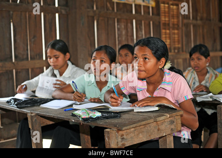 Students in a classroom, Phum Chikha, Cambodia Stock Photo