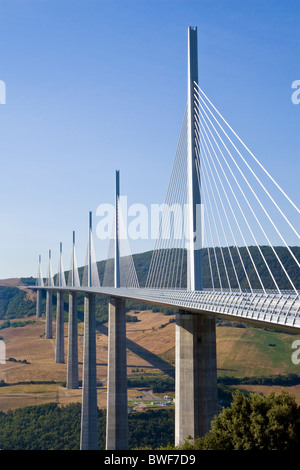 Millau viaduct the tallest bridge in the world, Millau, Southern France JPH0294 Stock Photo