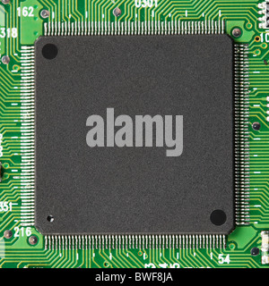 Square black microcircuit - a photo close up Stock Photo