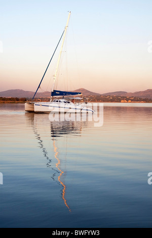 Yacht on the Hartbeespoort Dam - Northwest Province Stock Photo